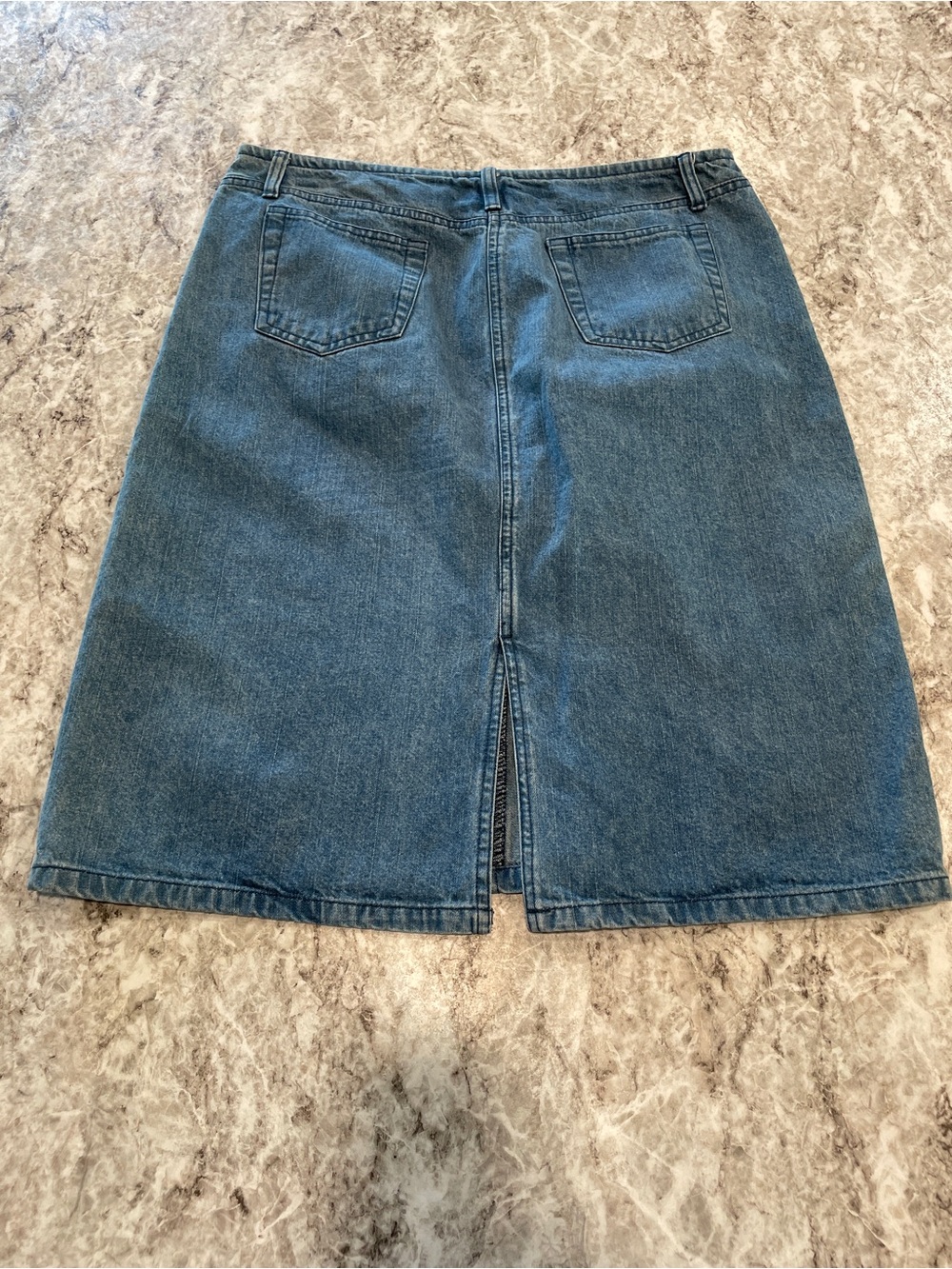 Floral-Embroidered Mid-Wash Denim Skirt Size 10 - NY Jeans - Picture 8 of 8